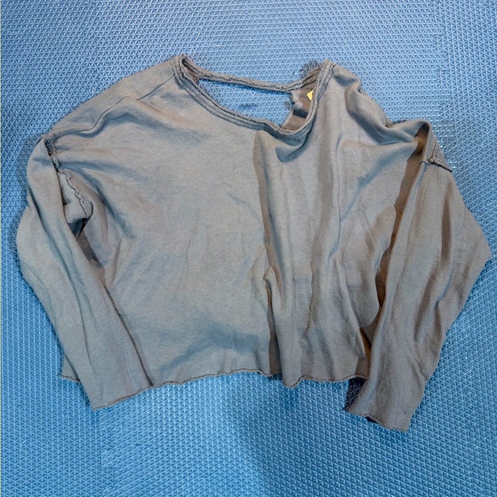 Aerie Gray Cozy Knit Top